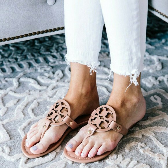 Tory Burch | Shoes | Tory Burch Miller Flip Flop Makeup Leather Logo Sa |  Poshmark